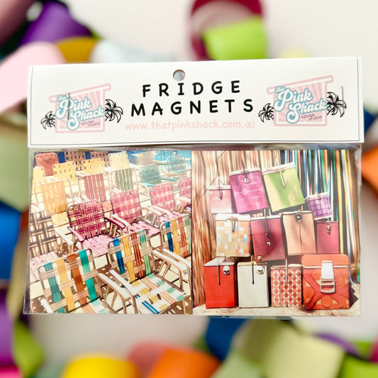 Fridge Magnet Twin Set - Thatched Chairs /Be Cool(er)