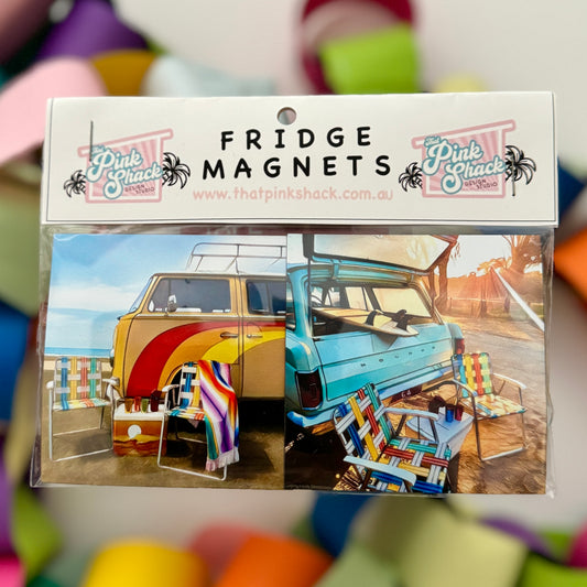 Fridge Magnet Twin Set - That 70’s Bus/Surfs Up