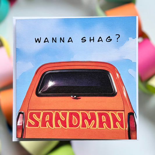 Classic Holden sandman panelvan Wanna Shag Greeting Card with envelope